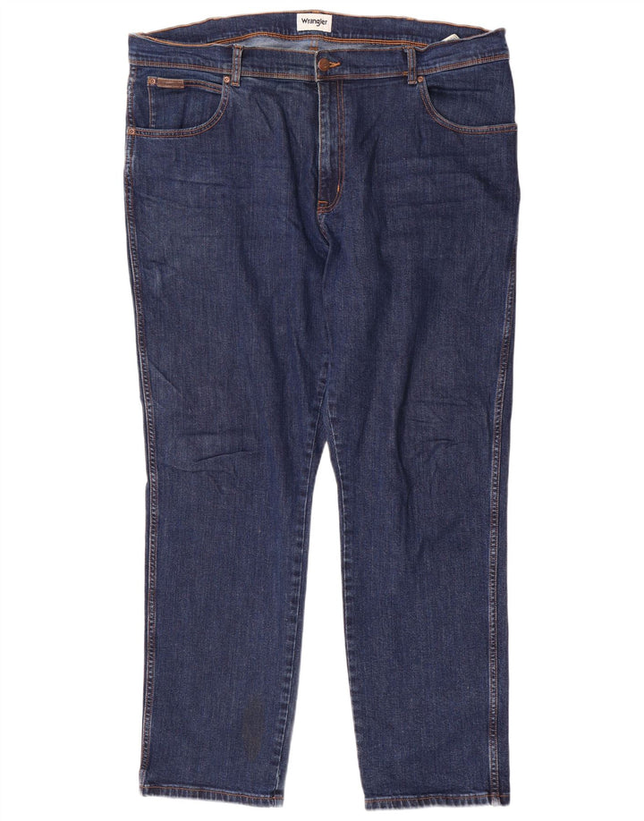 WRANGLER Herre Texas Slim Jeans W42 L32 Blå Bomuld