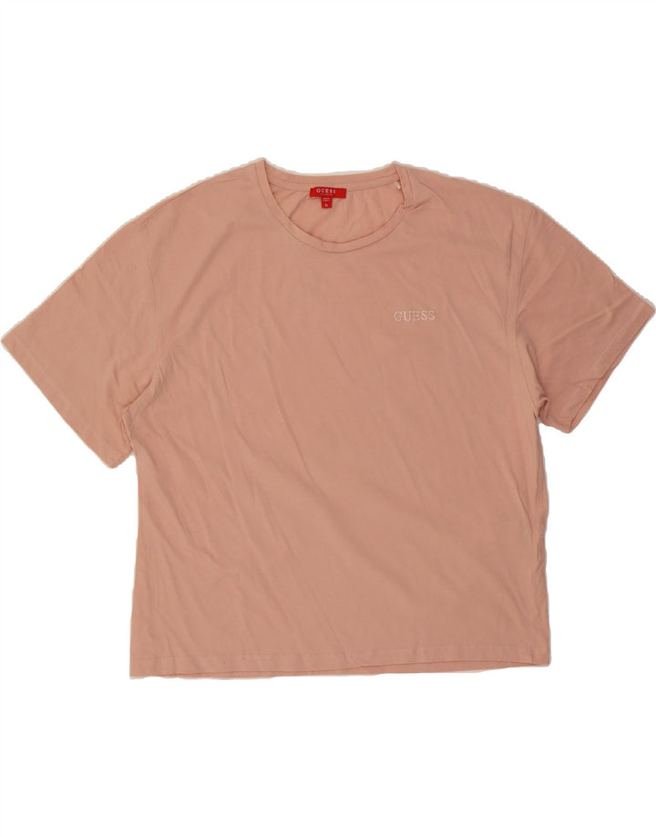 GUESS Mens T-Shirt Top XL Pink Cotton Vintage Guess and Second-Hand Guess from Messina Hembry 