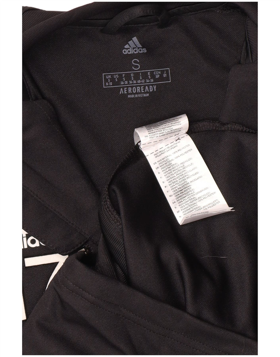 ADIDAS Womens Wisconsin Graphic Tracksuit Top Jacket UK 8/10 Small Black