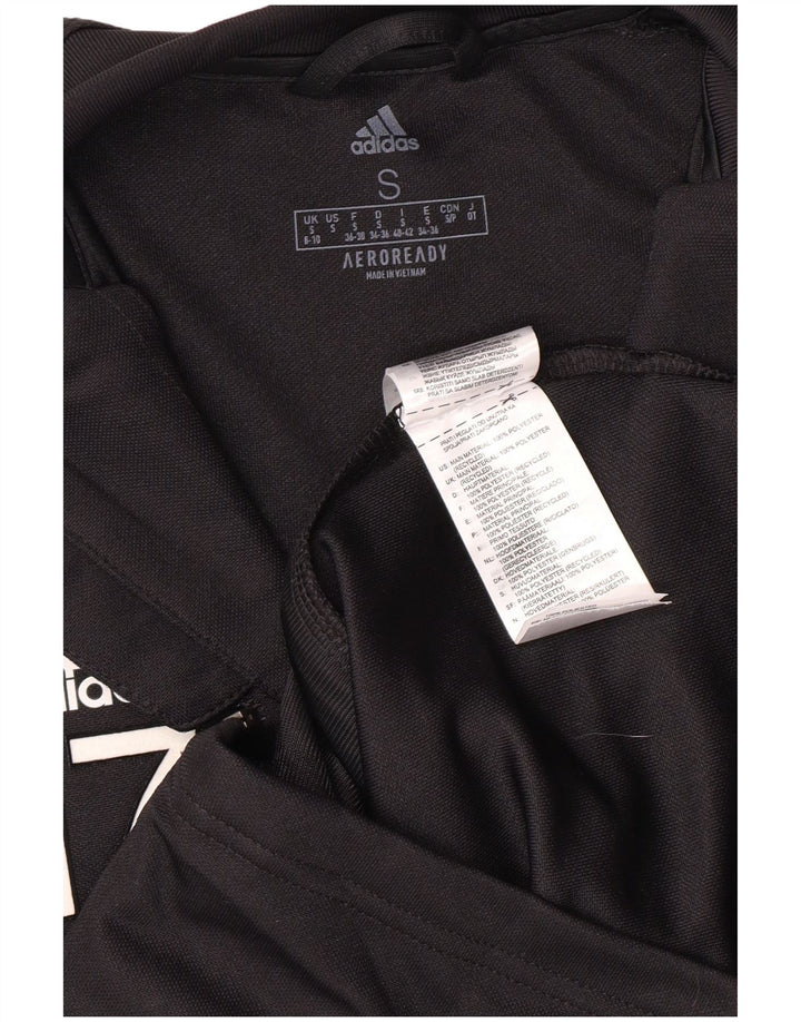 ADIDAS Womens Wisconsin Graphic Tracksuit Top Jacket UK 8/10 Small Black