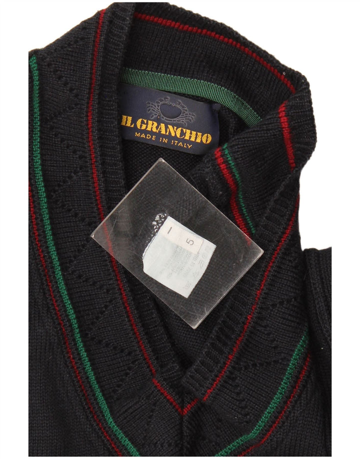 Il Granchio Herre V-hals sweater Medium Marineblå Uld