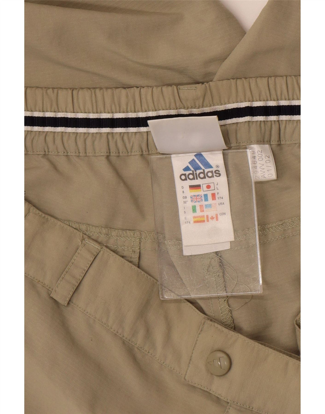 Adidas Herre Vandre Capri Bukser W32 L20 Khaki Polyamid
