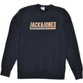 JACK & JONES Mens Graphic Sweatshirt Jumper Small Navy Blue Cotton | Vintage Jack & Jones | Thrift | Second-Hand Jack & Jones | Used Clothing | Messina Hembry 