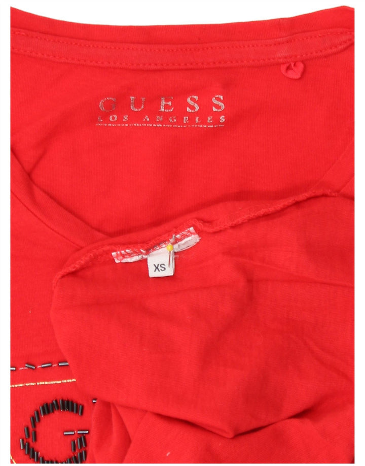 Guess Grafisk Top Langærmet UK 6 XS Rød