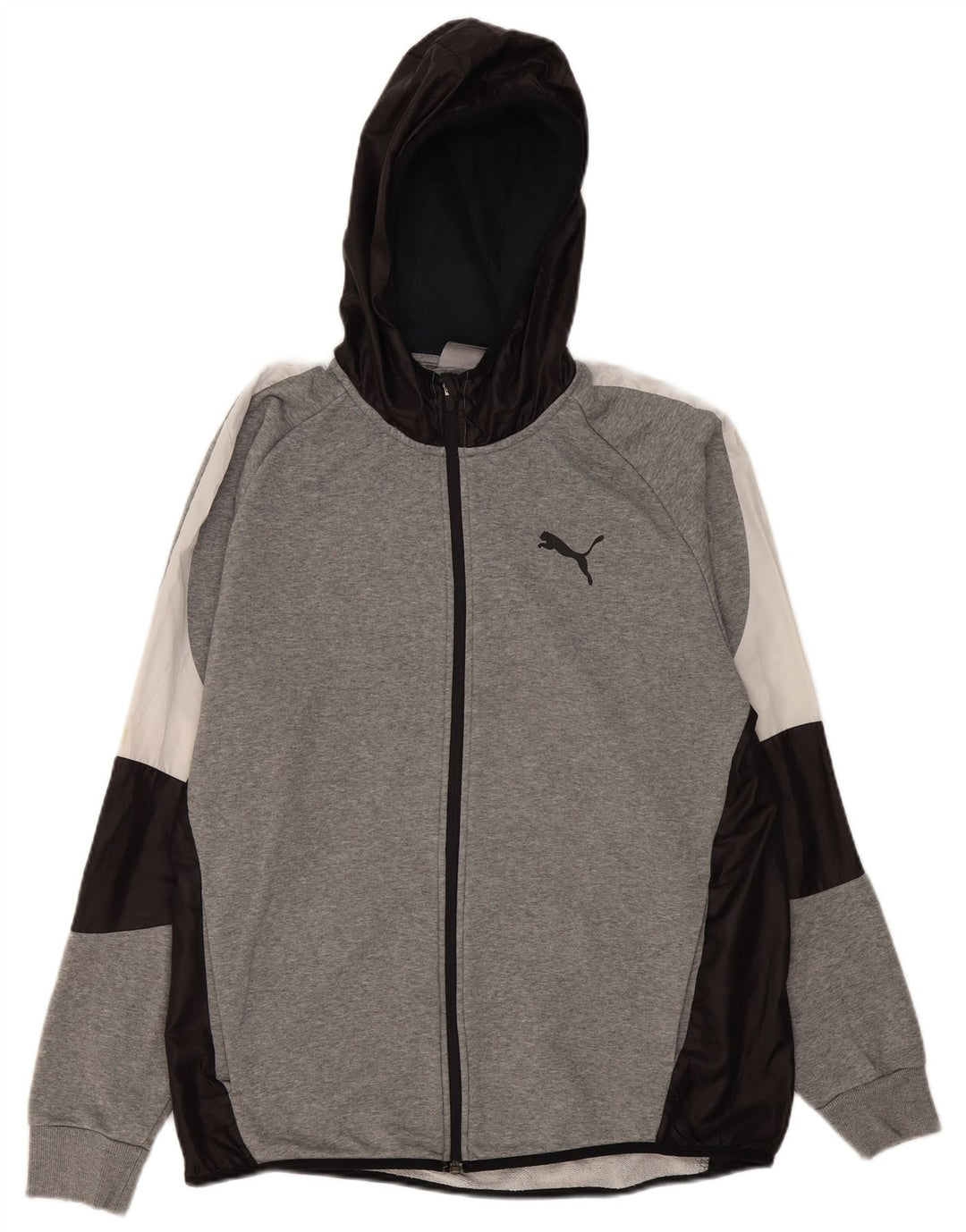 Puma Hættetrøje med lynlås til mænd XL Grå Colourblock