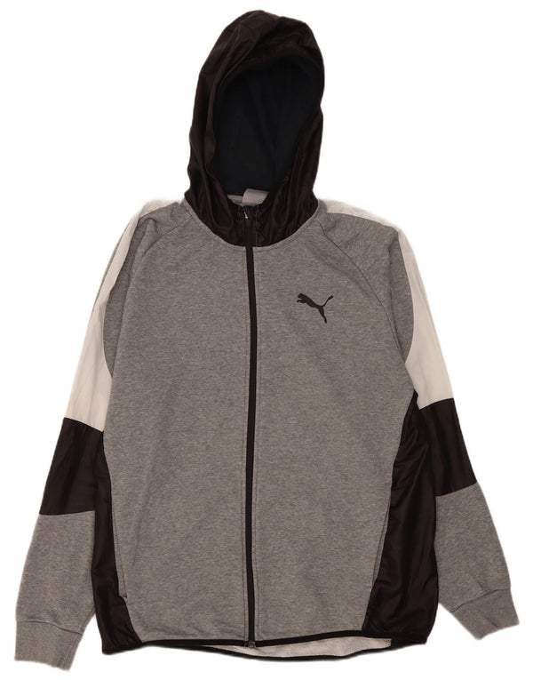 Puma Hættetrøje med lynlås til mænd XL Grå Colourblock