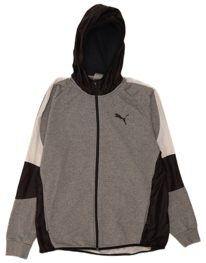 Puma Hættetrøje med lynlås til mænd XL Grå Colourblock