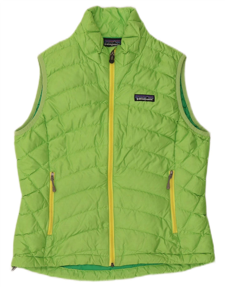 Patagonia Dame Polstret Gilet UK 10 Small Green Polyester