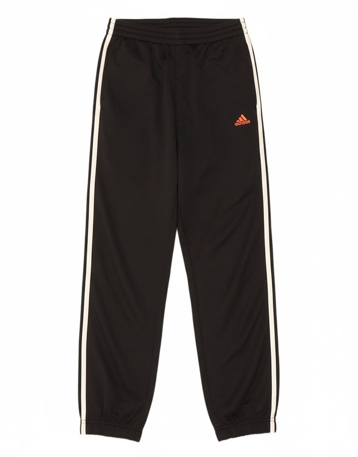 ADIDAS Boys Tracksuit Trousers Joggers 13-14 Years  Black Polyester