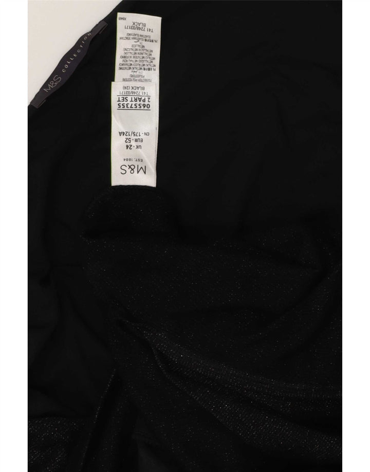 Marks & Spencer Dame Ærmeløs Tunikakjole UK 24 4XL Sort Polyester