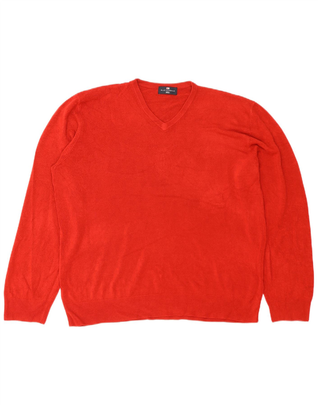 Marks & Spencer Herre Blue Harbor V-hals sweater 2XL rød akryl