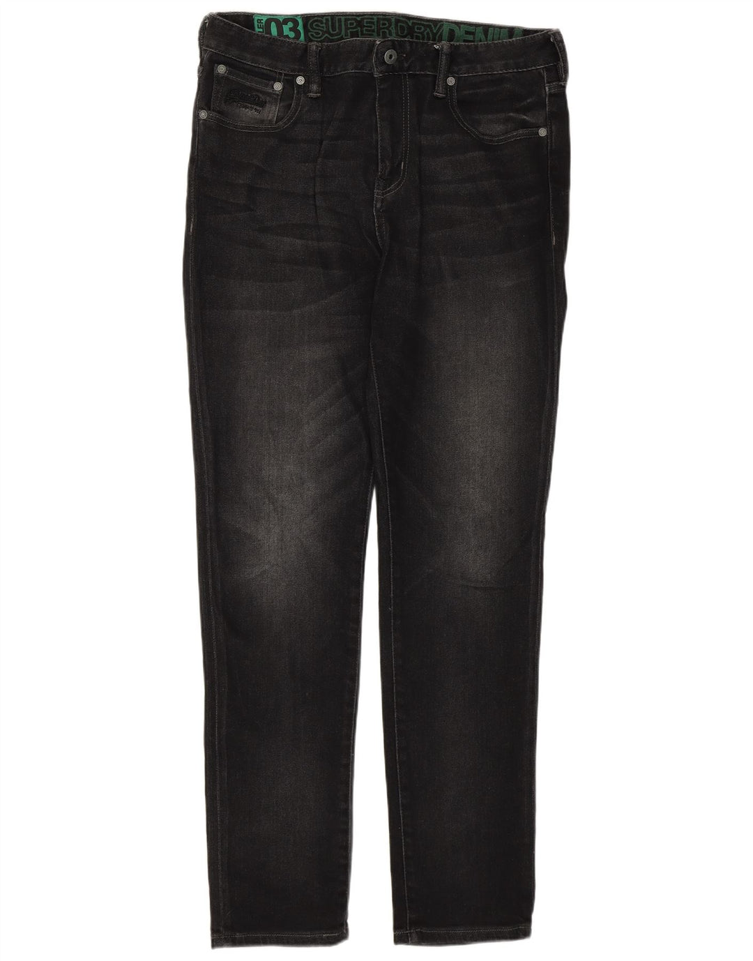 Superdry Slim Jeans til mænd W34 L34 sort bomuld
