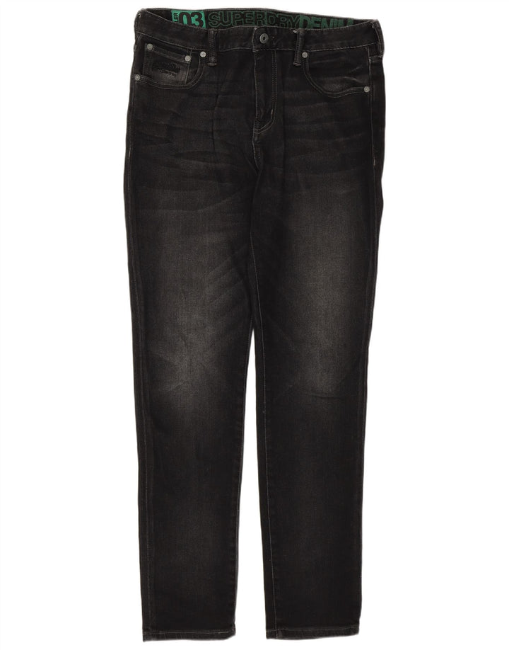 Superdry Slim Jeans til mænd W34 L34 sort bomuld