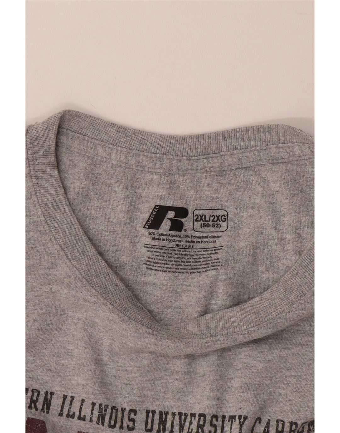 RUSSELL ATHLETIC Herre Salukis Grafisk T-Shirt Top 2XL Grå Bomuld