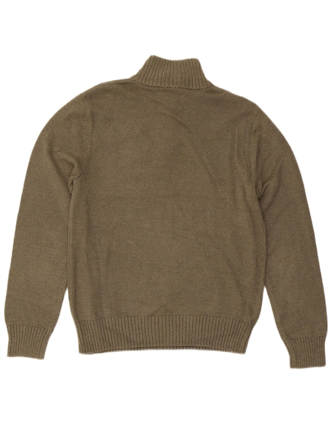 EDDIE BAUER Sweater med lynlås til mænd Small Khaki Bomuld
