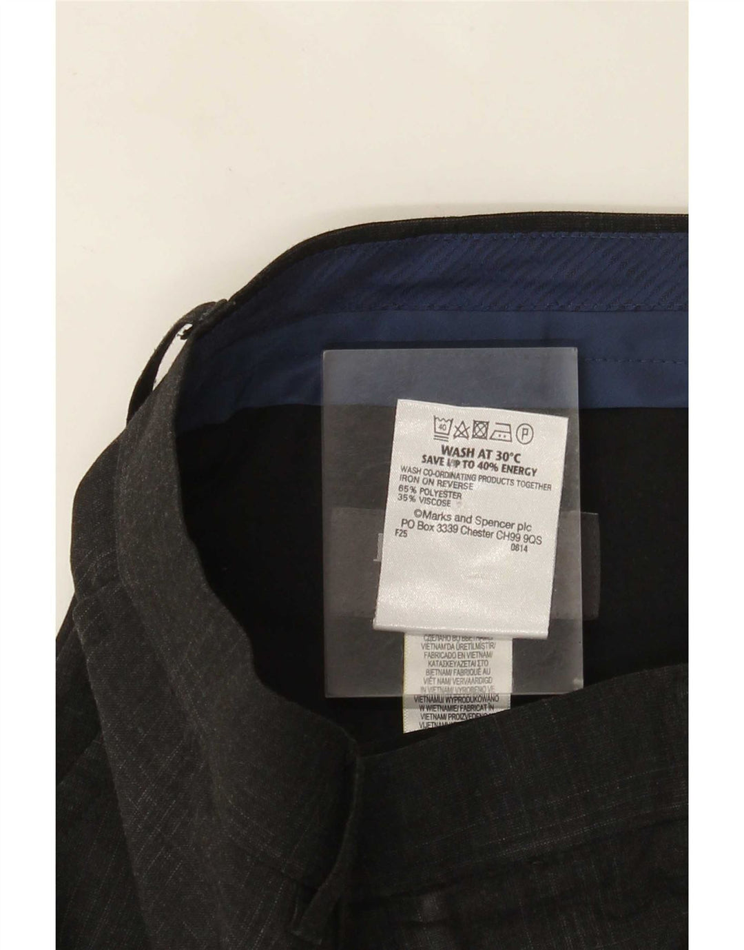 Marks & Spencer Herre Super Slim Fit Suit Bukser W32 L33 Grå ternet
