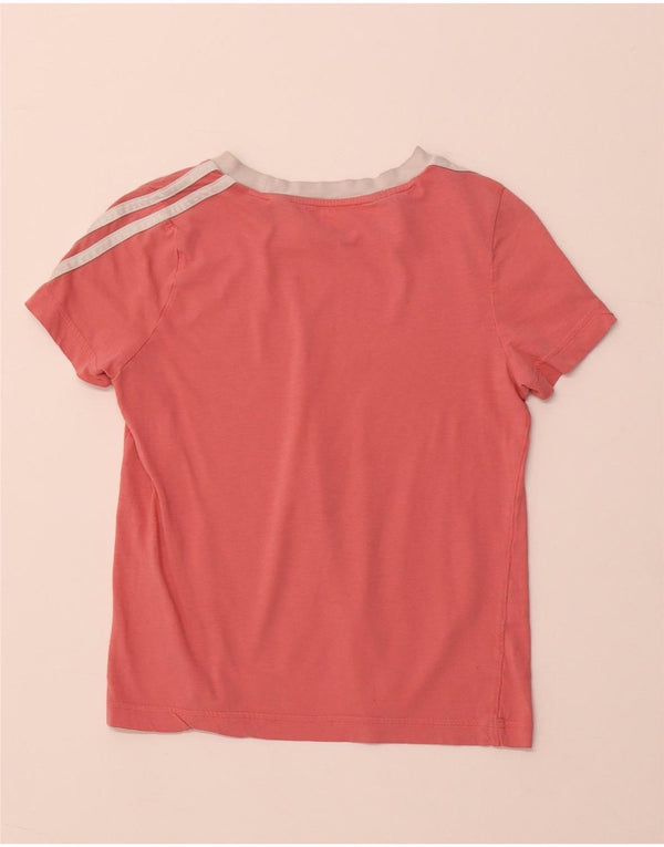 ADIDAS Pige T-Shirt Top 9-10 År Pink Bomuld