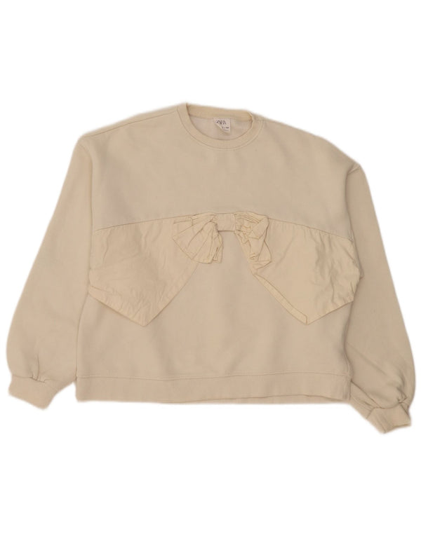 Zara Girls Sweatshirt Jumper 13-14 år Off White Bomuld