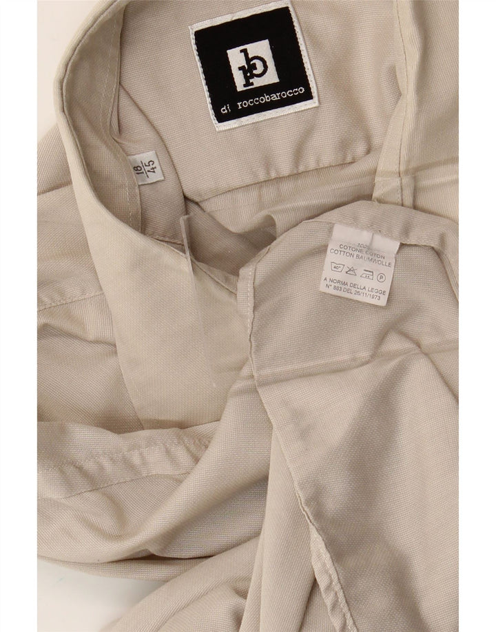 Roccobarocco Herreskjorte Str. 18 45 2XL Beige Bomuld