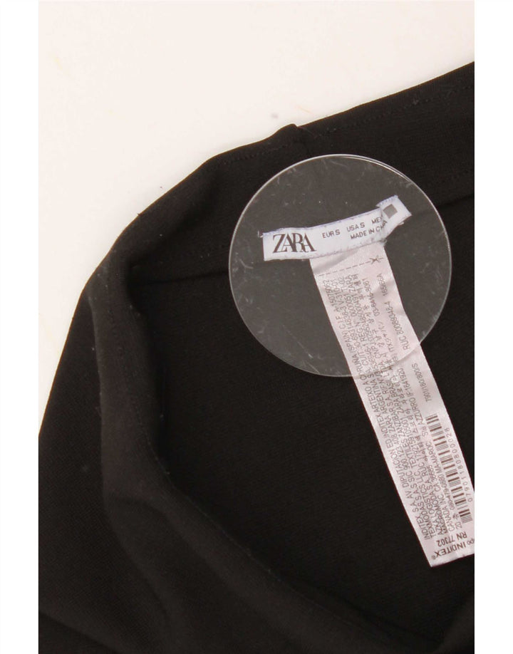 Zara Womens Leggings UK 8 Small Black Polyester