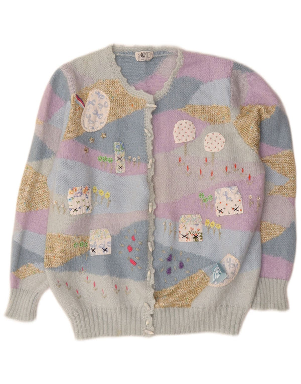 Vintage dame cardigan sweater UK 14 Medium Flerfarvet nyhed
