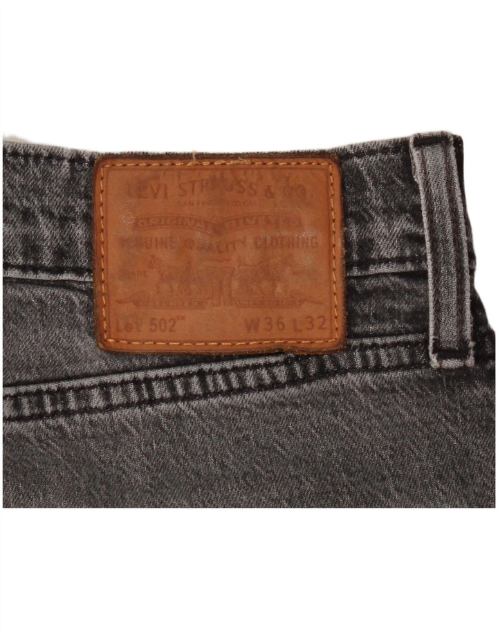 LEVI'S Herre 502 tilspidsede jeans W36 L32 Grå bomuld