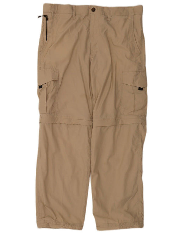 Marks & Spencer Mens Regular Fit Cargo Trousers W34 L29 Beige Cotton