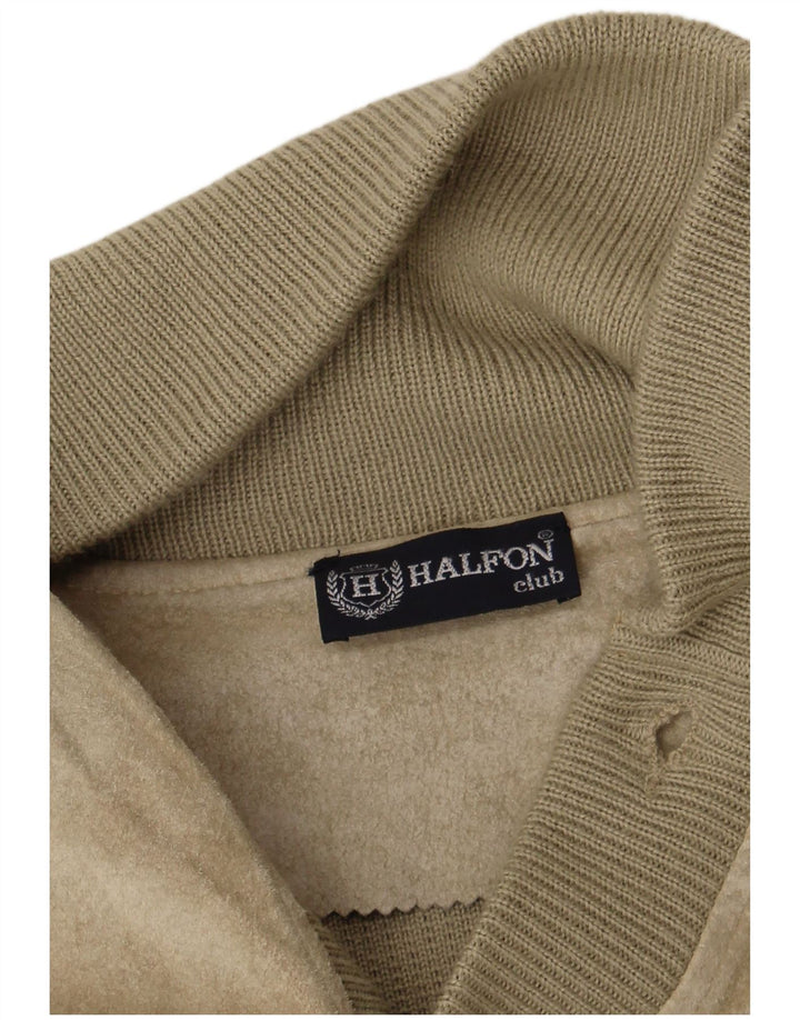 Halfon Herre Cardigan Sweater Large Khaki