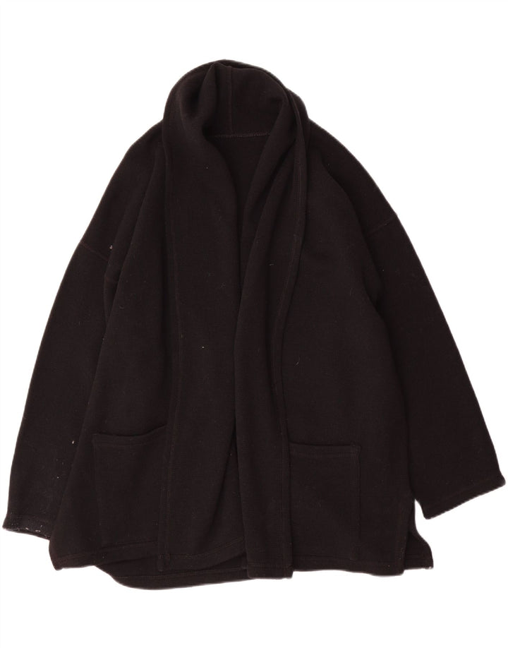 Vintage oversize cardigan sweater til kvinder UK 14 Medium Black Wool