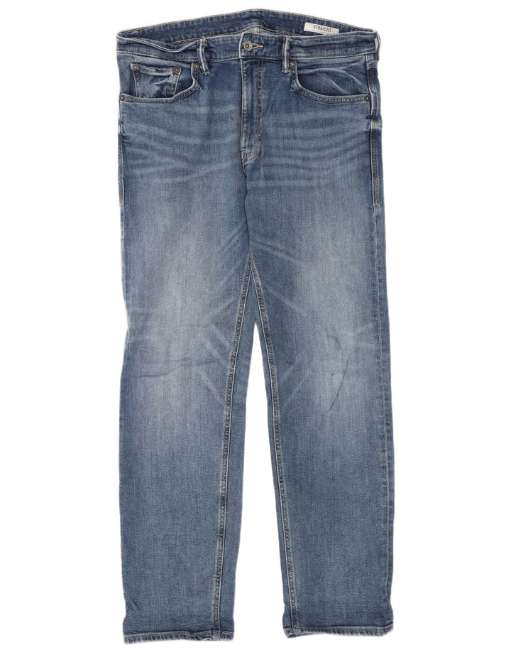 Marks & Spencer Straight Jeans til mænd W34 L31 Blå bomuld