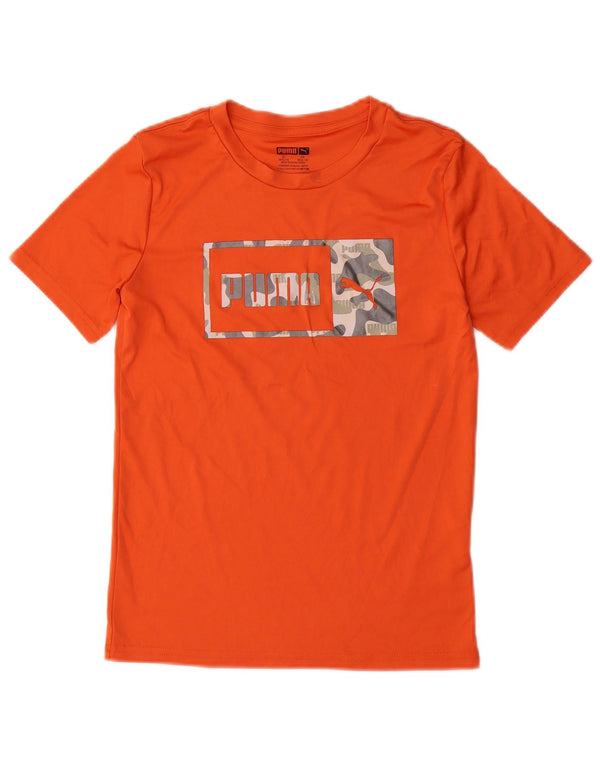 PUMA drenge grafisk t-shirt top 10-11 år medium orange polyester