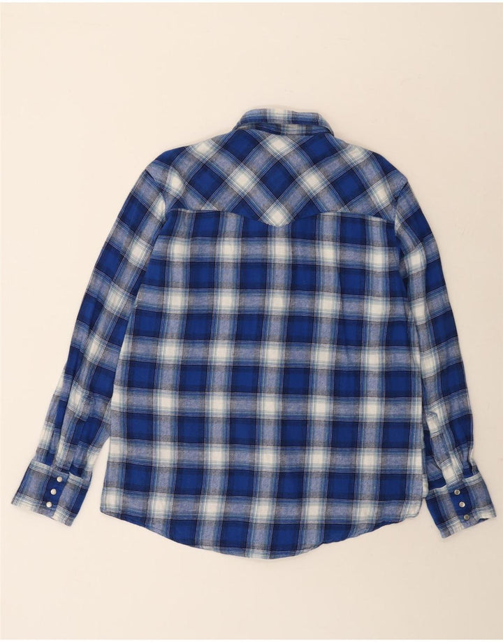 Wrangler Flanelskjorte til mænd, stor blå ternet