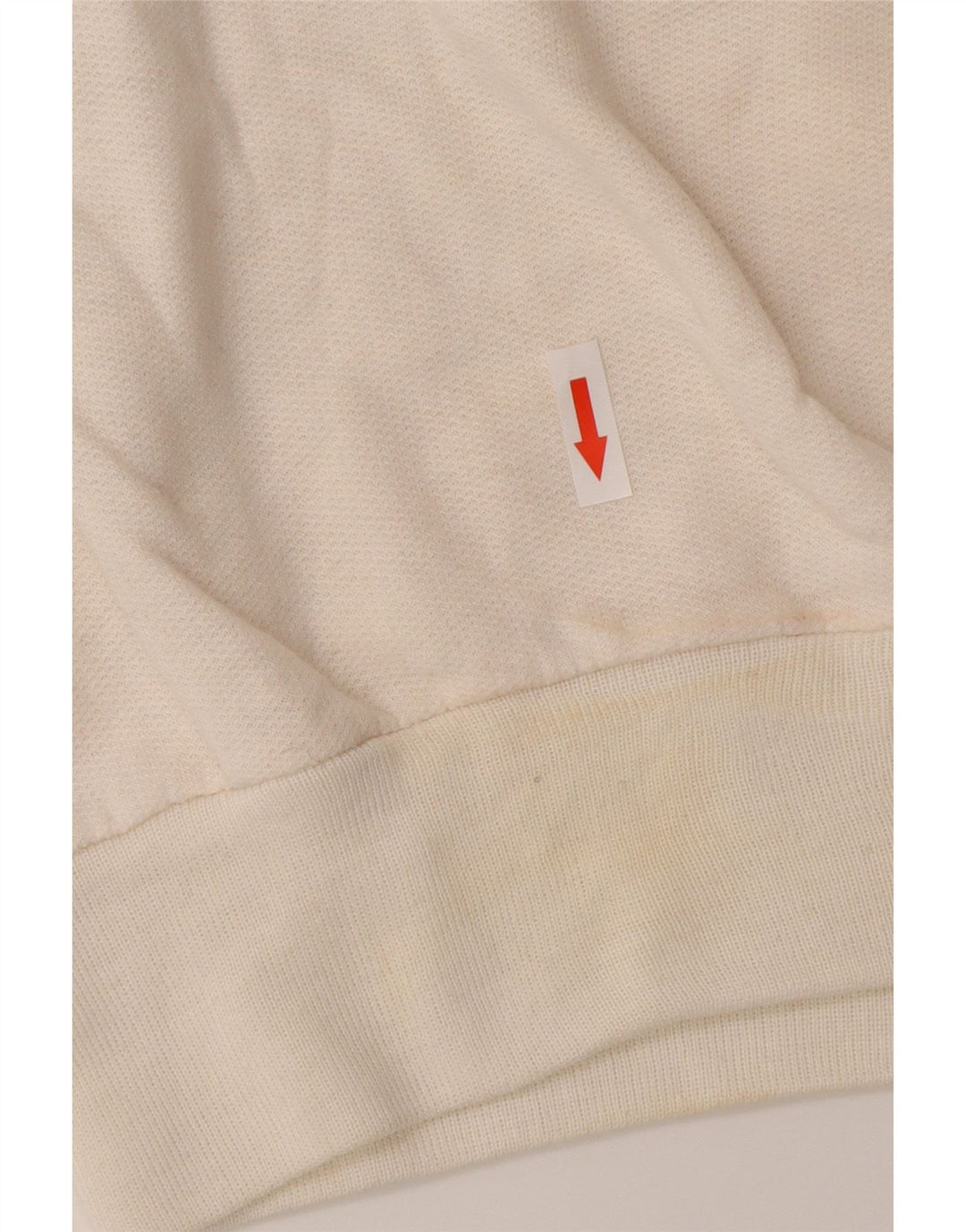 Vintage Dame Button Neck Sweatshirt Jumper IT 44 Medium White Colourblock