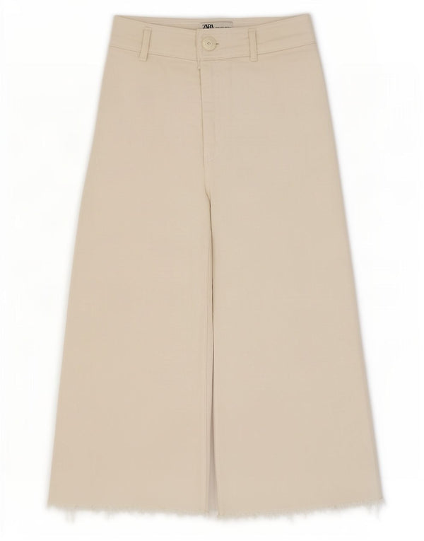 Zara Womens The Marine High Waist Capri Jeans EU 40 Medium W30 L22 Hvid