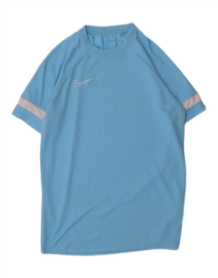 NIKE Herre Dri Fit T-Shirt Top Stor Blå Colourblock Polyester