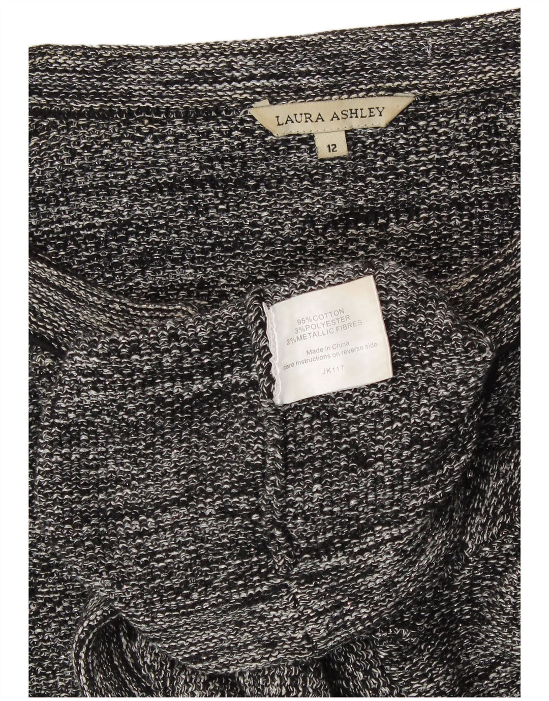 Laura Ashley Womens Open Bolero Jumper UK 12 Medium Grey Bomuld