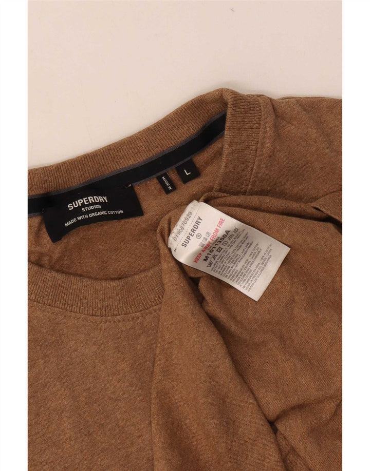 Superdry Herre T-shirt Top Stor Beige Bomuld