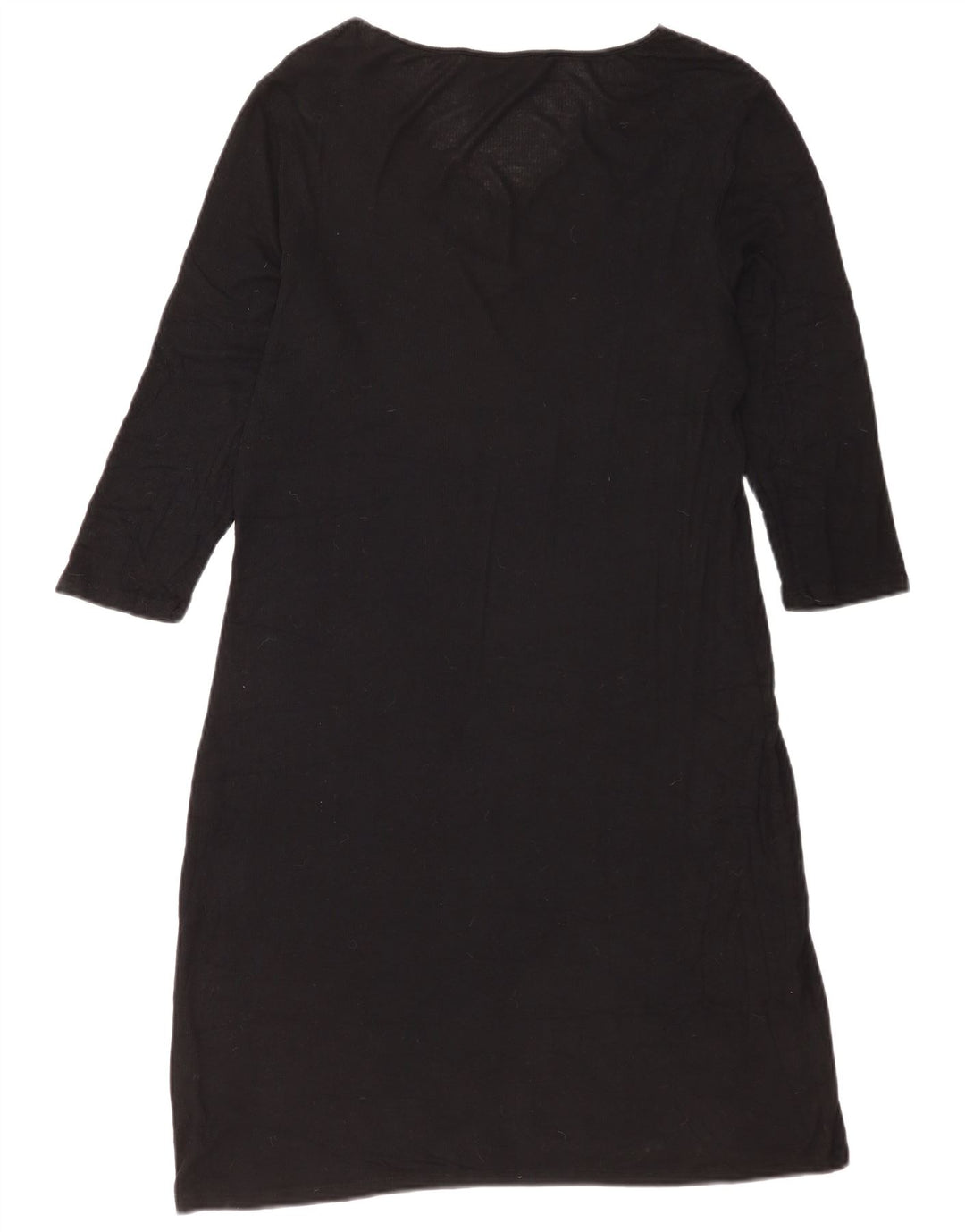 Marks & Spencer Dame 3/4-ærmet Shift Dress UK 14 Large Black Modal