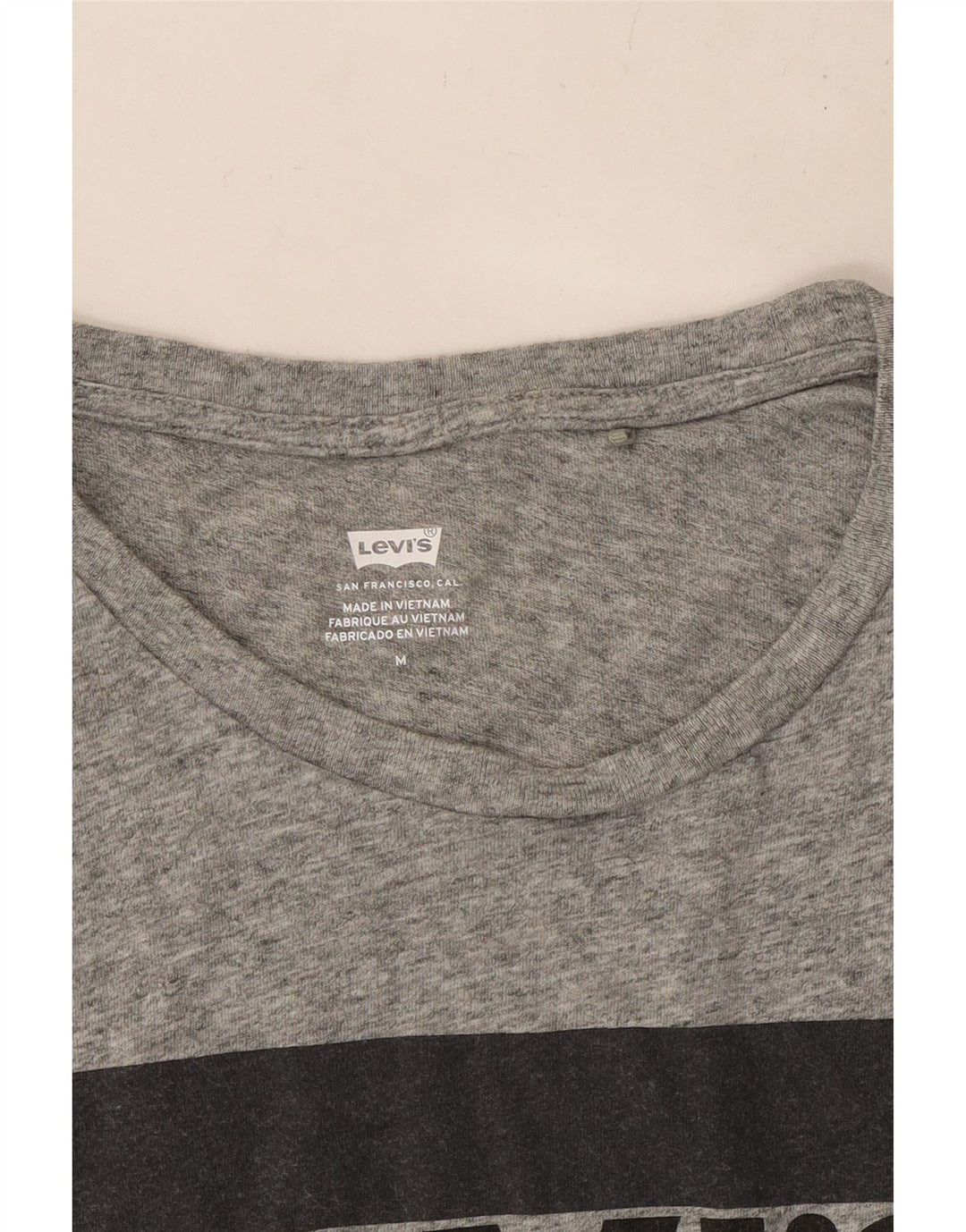 LEVI'S Grafisk T-shirt top til kvinder UK 14 Medium Grå Flecked