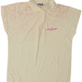 FILA Womens Polo Shirt IT 44 Medium Off White Flecked