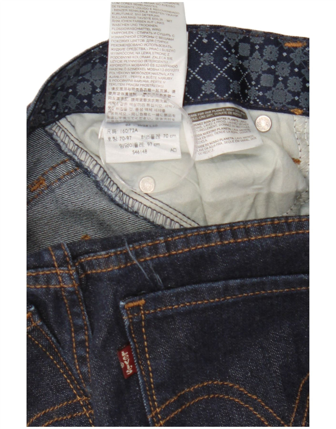 Levi's Lige Jeans til kvinder US 6 Medium W28 L30 Marineblå Bomuld