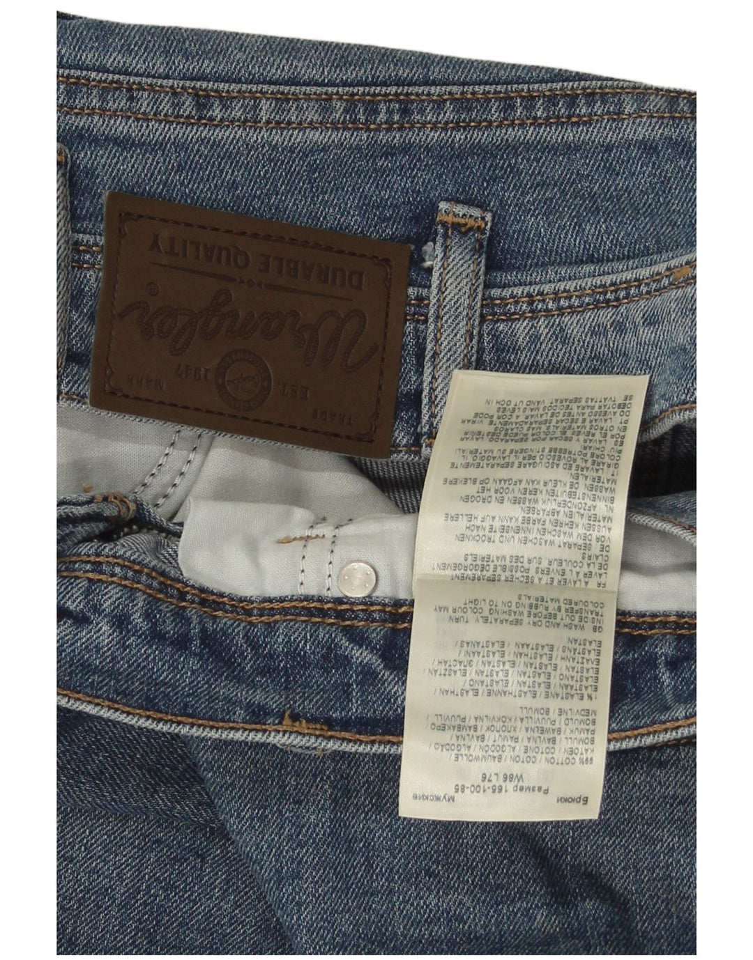 Wrangler Herre Regular Fit Straight Jeans W34 L30 Blå Bomuld