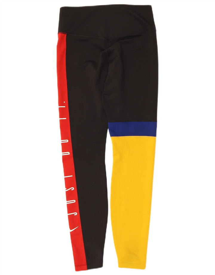 Nike Dame Dri Fit Grafiske Leggings UK 10 Small Black Colourblock