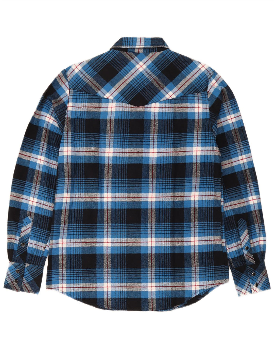 Payper Herre Regular Fit Flanell Shirt Lille Blå Plaid Bomuld