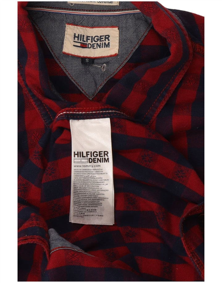 Tommy Hilfiger Herre Regular Fit skjorte Lille rød ternet bomuld