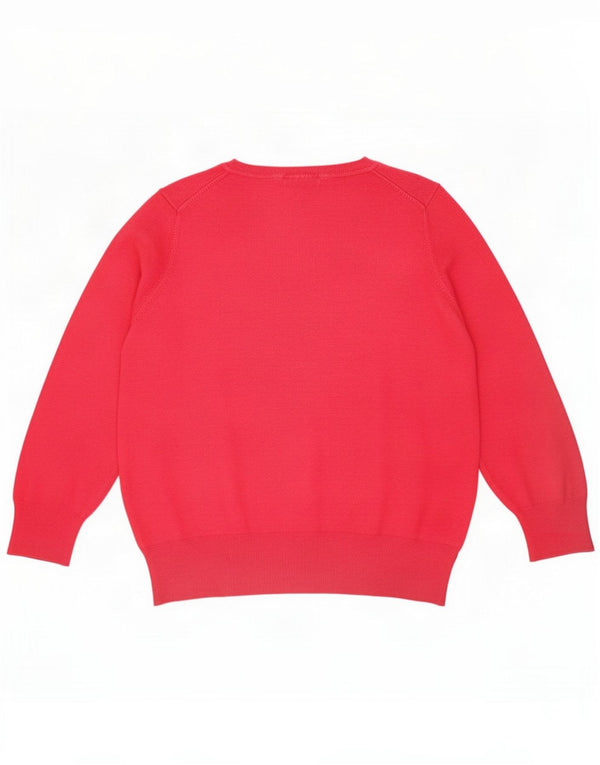 Marks & Spencer Dame V-hals sweater UK 24 4XL Pink Viscose