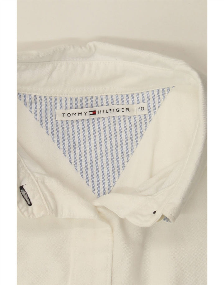 TOMMY HILFIGER Womens Shirt US 10 Large White Vintage Tommy Hilfiger and Second-Hand Tommy Hilfiger from Messina Hembry 
