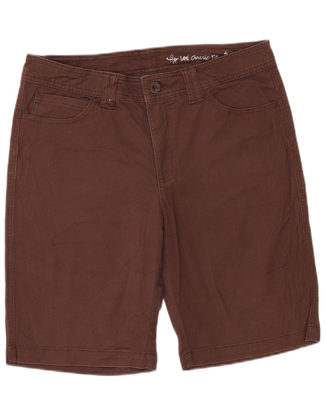 LEE Womens Classic Fit Casual Shorts W33 Large Brown
