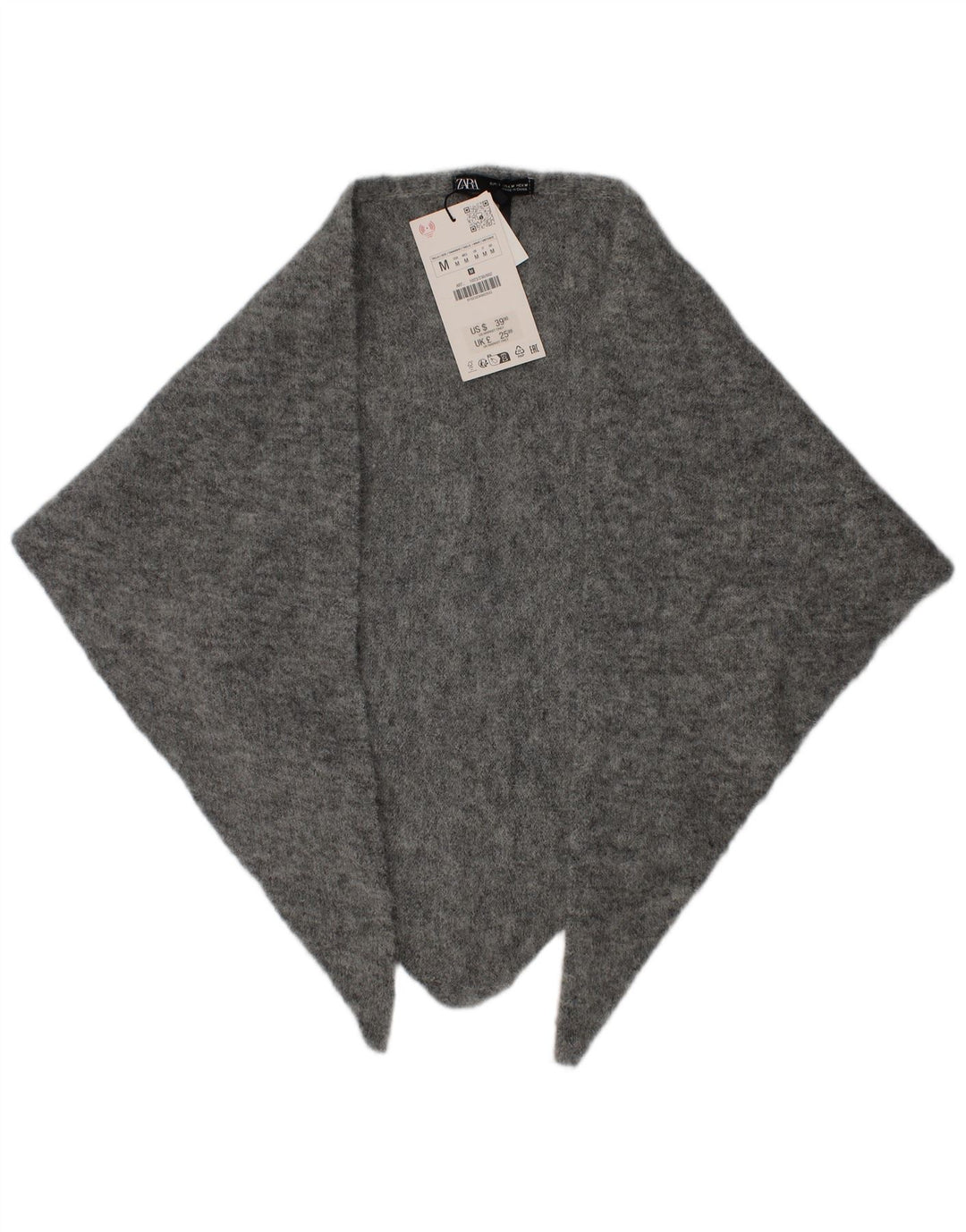 Zara Damestrik Sjal Medium Grey Akryl