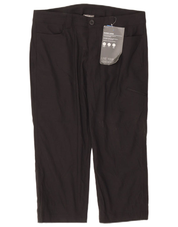 Eddie Bauer Dame Cargo Capri Bukser US 10 Large W34 L21 Navy Blue Nylon